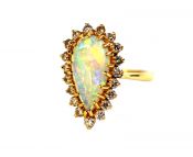 Vintage Opal and Diamond Ring