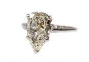 Vintage Pear Diamond Solitaire Engagement Ring