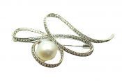 Vintage Pearl and Diamond Brooch