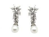 Vintage South Sea Pearl and Diamond Detachable Drop Earrings