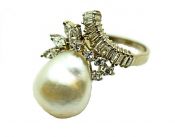 Vintage Pearl and Diamond Ring