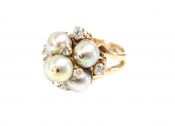 Vintage Pearl and Diamond Ring