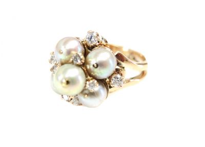 Vintage Pearl and Diamond Ring