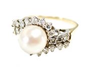 Vintage Pearl and Diamond Ring