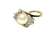 Vintage Pearl and Diamond Ring