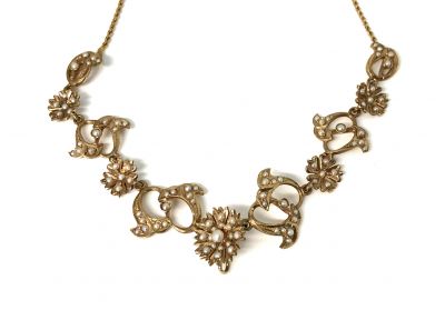 Vintage Pearl and Seed Pearl Lavalier Necklace