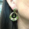 Vintage Peridot and Diamond Earrings in 14kt Yellow Gold