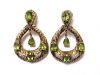 Vintage Peridot and Diamond Earrings in 14kt Yellow Gold