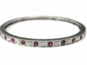 Vintage Ruby and Diamond Bangle Bracelet