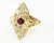 Vintage .27ct Ruby and Diamond Navette 18kt Ring