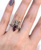 Vintage Ruby and Diamond Ribbon Bow Engagement Ring
