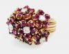 Vintage 3.36ct Ruby and Diamond Cluster Ring in 18kt Yellow Gold