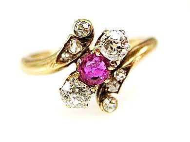 Vintage Ruby and Diamond Ring