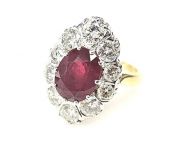 Vintage 3.16ct Ruby and Diamond 18kt Ring