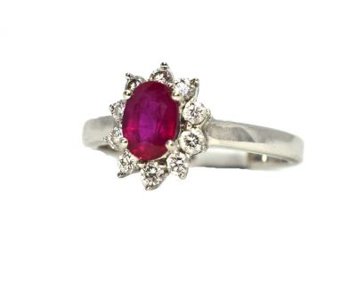 Vintage 1.02ct Ruby and Diamond 14kt Ring