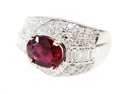 Vintage Ruby and Diamond Engagement Ring