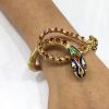 Vintage Ruby and Enamel Snake Bracelet