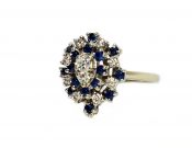 Vintage Sapphire and Diamond Cluster Ring