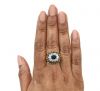 Vintage 1.16ct Sapphire and Diamond Cluster Platinum and 20kt Ring