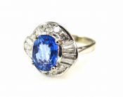 Vintage Sapphire and Diamond Cluster Ring