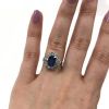 Vintage Sapphire and Diamond Cluster Ring