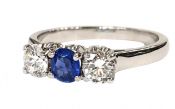 Vintage Sapphire and Diamond Engagement Ring