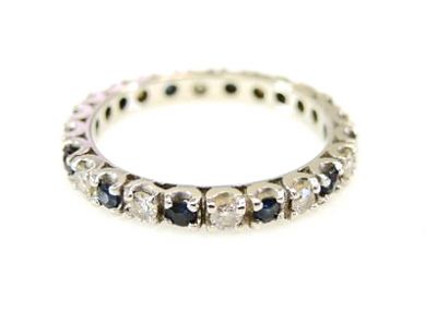 Vintage Sapphire and Diamond Eternity Band