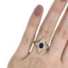 Vintage .51ct Sapphire and Diamond Navette 18kt Ring