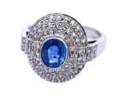 Vintage 1.22ct Sapphire and Diamond 18kt Ring