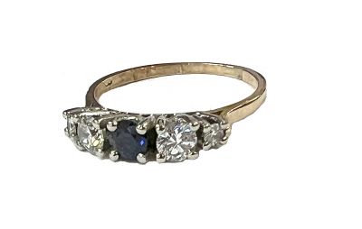 Vintage Sapphire and Diamond Ring