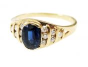 Vintage 1.29ct Sapphire and Diamond 14kt Ring