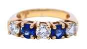 Vintage .97ct Sapphire and Diamond 18kt Ring
