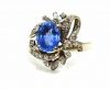 Vintage 3.32ct Sapphire and Diamond 14kt Ring