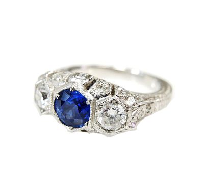 Vintage Sapphire and Diamond Ring