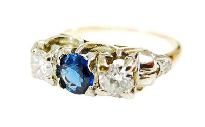 Vintage Sapphire and Diamond Ring