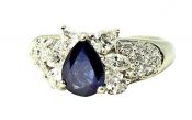 Vintage 1.02ct Sapphire and Diamond Platinum Ring