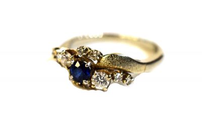 Vintage Sapphire and Diamond Ring