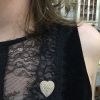 Vintage Seed Pearl Heart Pendant Brooch