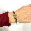 Vintage Seed Pearl Rhodolite Garnet Horseshoe Bracelet