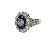Vintage Style .41ct Diamond and Sapphire 18kt Ring