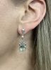 Vintage Style 7.18ct Prasiolite Diamond Pearl Drop Earrings in 18k Rose Gold
