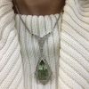 Vintage Style 35.14ct Prasioite and Diamond Necklace in 18kt White Gold