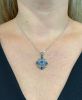 Vintage Style Sapphire and Diamond Pendant with Chain