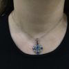 Vintage Style Sapphire and Diamond Pendant with Chain