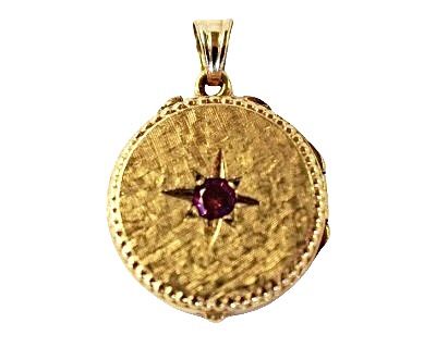Vintage Synthetic Ruby Locket Pendant