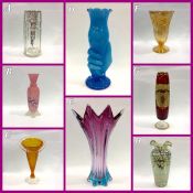 Vintage / Victorian & Contemporary Art Glass Vases