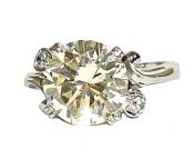 Vintage Yellow Diamond and Diamond Ring
