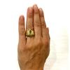 Vintage Yellow Marquise Diamond  and CZ Ring