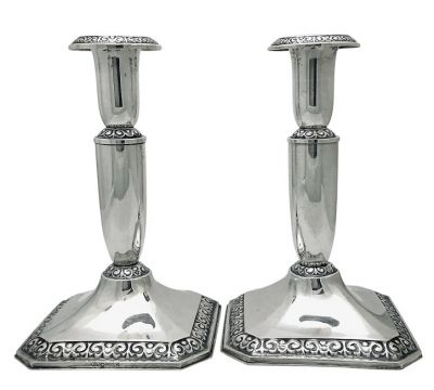 Vintage 830 Fine Silver Candlesticks, Finland 1980