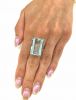 Vintage 28.5ct Aquamarine Solitaire Ring in Silver